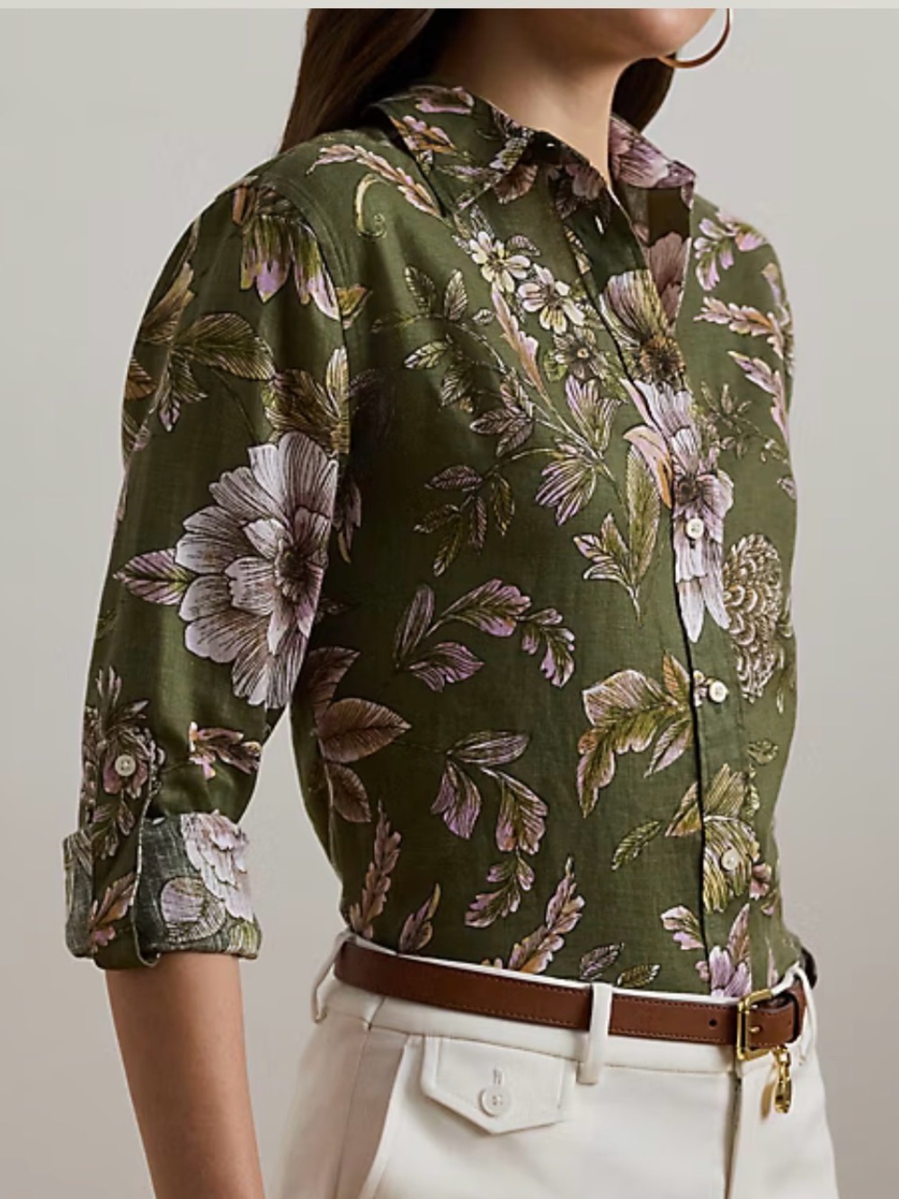 ▪️Ralph Lauren Relaxed Fit Floral Linen Shirt Sz S